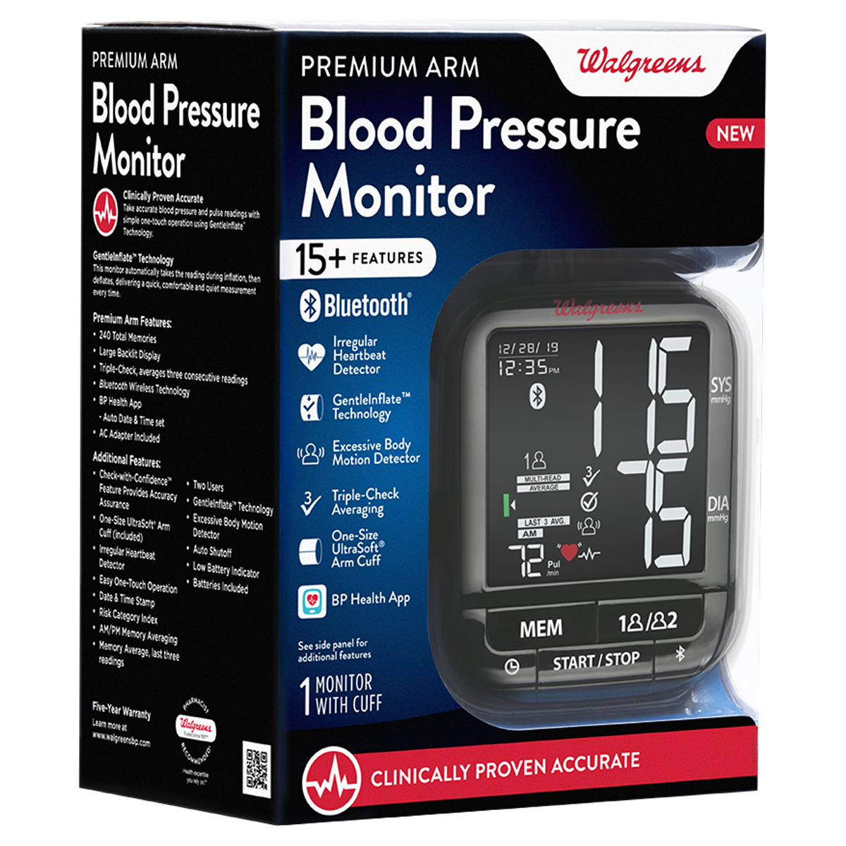 WGNBPA-240BT Arm Blood Pressure Monitor package side view